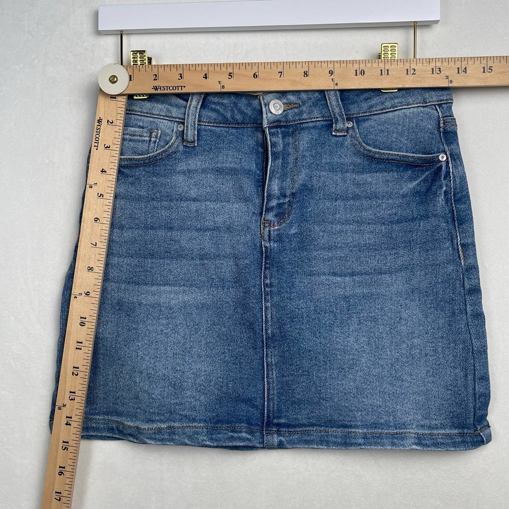 RSQ Collective Stretch Denim Medium Washed Mini Jean Skirt, Size 7 - Picture 7 of 7